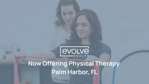 Announcement graphic: now offering Physical Therapy in Palm Harbor, Florida.